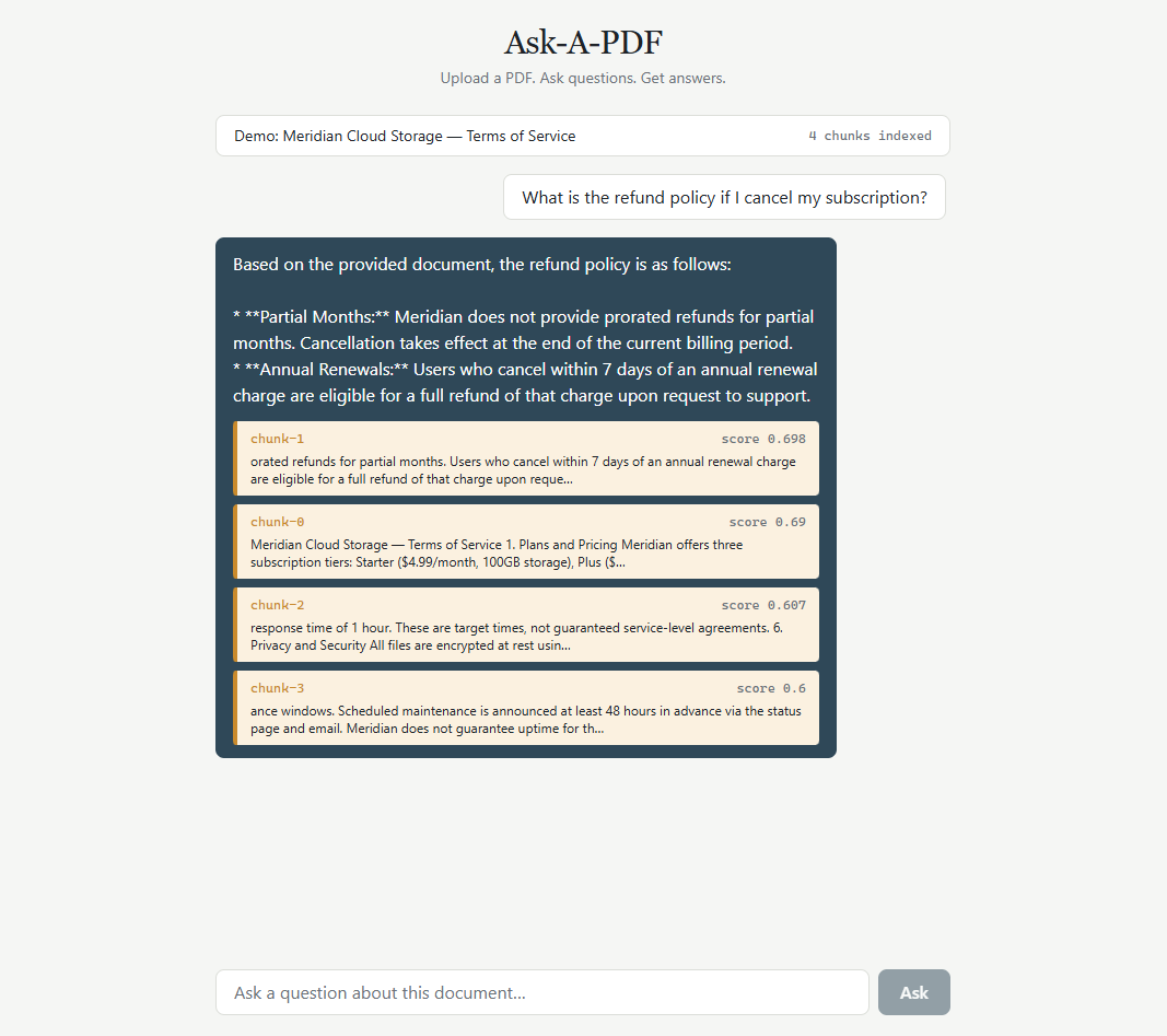 Ask a PDF screenshot